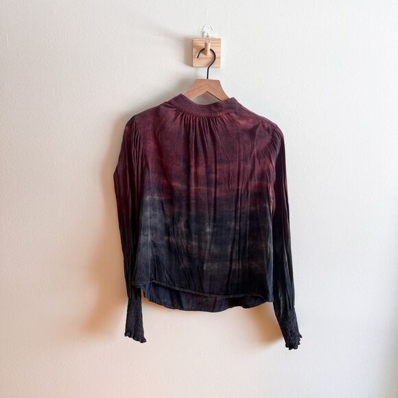 Anthropologie Cloth & Stone Mock Neck Smocked Top Size S - Picture 4 of 8